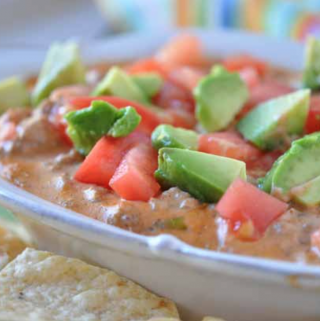 easy party appetizer recipes Taco Dip cheesy meat dip
