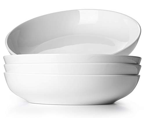 Serving Salad Bowls, 80 Ounces Large Ceramic White Pasta Bowl