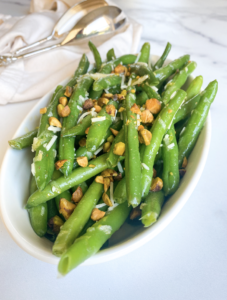 Red Stick Spice Cold Crunchy Green Beans with Garlicky Pistachio Vinaigrette
