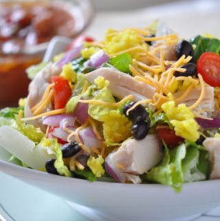 southwest chicken taco salad is chicken main dish salad for healthy chicken taco salad