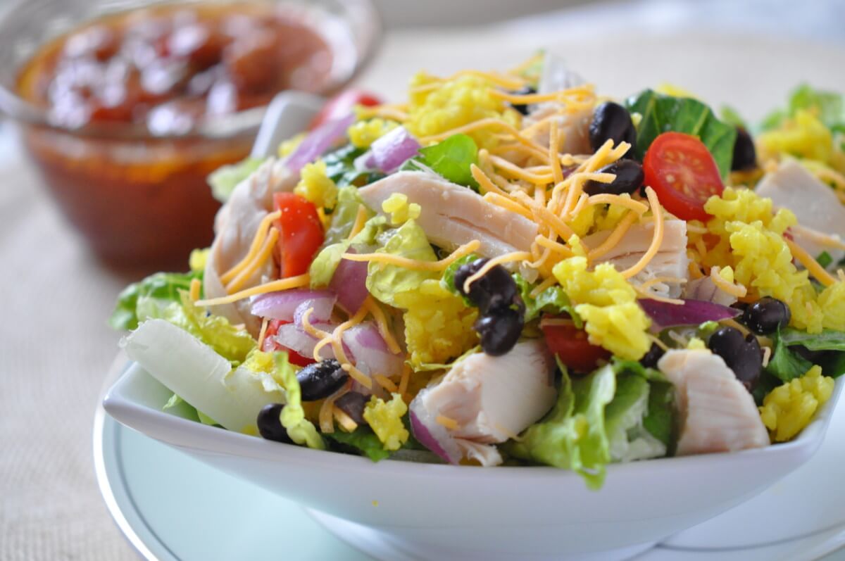 southwest chicken taco salad is chicken main dish salad for healthy chicken taco salad