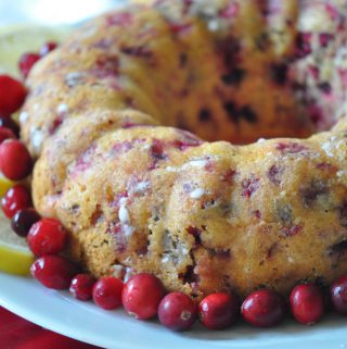 fresh cranberry recipes for Lemon Cranberry Bundt Cake and easy cranberry muffins