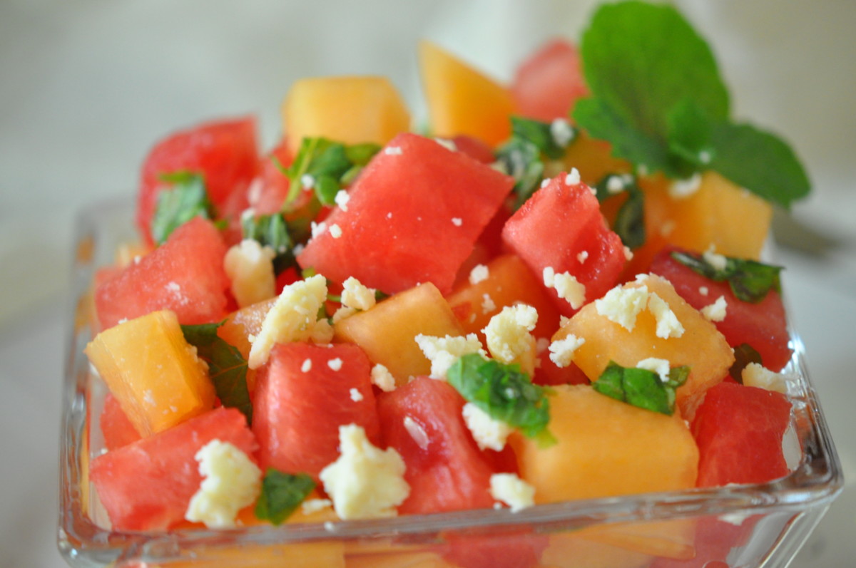 Watermelon and Cantaloupe Salad for Xerostomia or help dry mouth