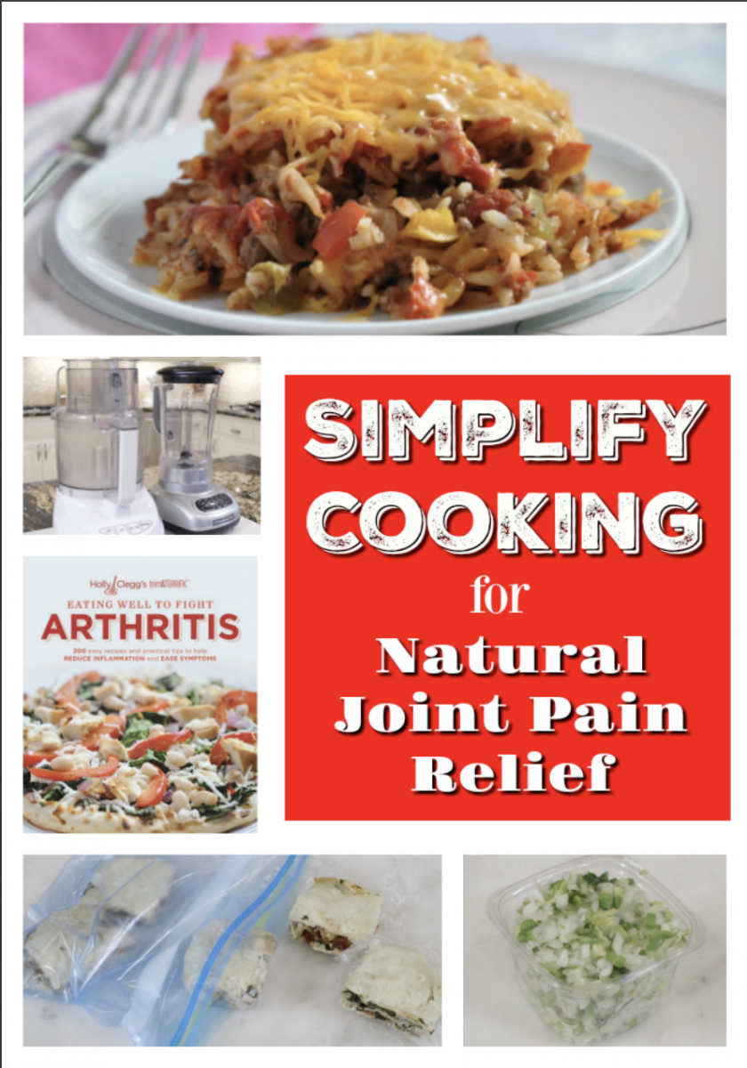 Natural Joint Pain Relief for May Arthritis Awareness Month healthy simple recipes with chopped vegetables 