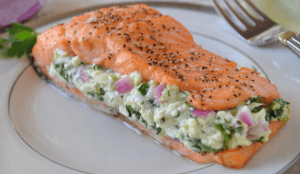 easy roasted salmon recipes like healthy easy recipes salmon stuffed with spinach are easy baked salmon recipes