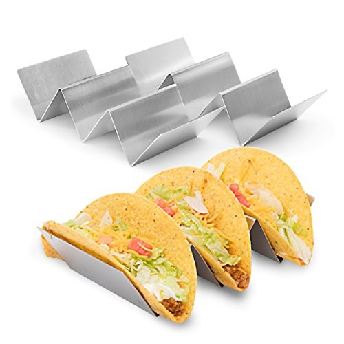 2 Pack - Stylish Stainless Steel Taco Holder Stand
