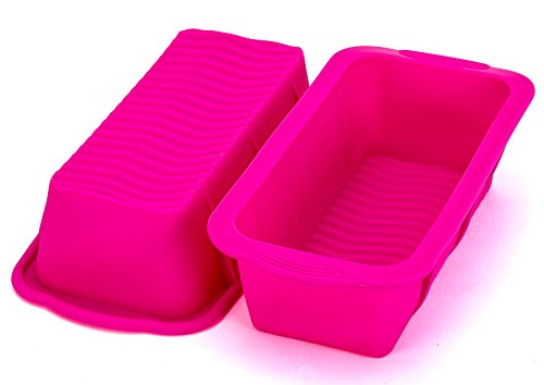 Eco-friendly 10 X 5 X 3 Inch Silicone Bread Mold and Loaf Pan, Set of 2