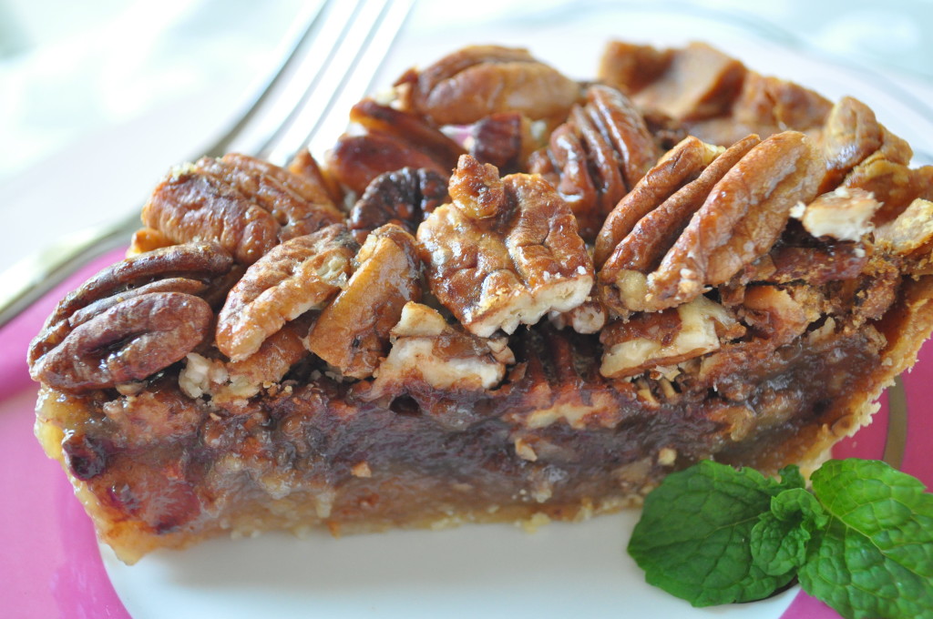 Thanksgiving CHocolate Pecan Pie with Honey Crunch Topping