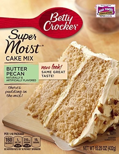 Betty Crocker Supermoist Cake, Butter Pecan (Pack of 4)