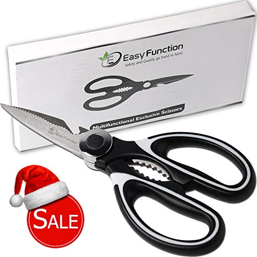 Kitchen Scissors & Ultra Sharp Kitchen Shears - Rust Free Stainless Steel - The Best Heavy Duty Cooking Scissors For Easy Cutting of Poultry, Meat and Fish