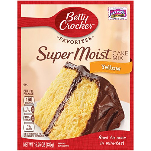 Betty Crocker Baking Mix, Moist Cake Mix, Yellow, 15.25 Oz Box