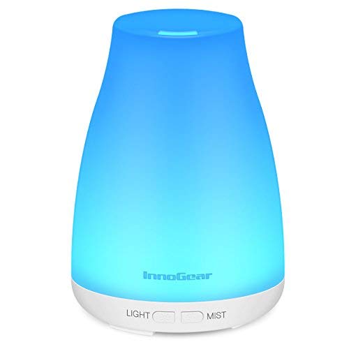 InnoGear Upgraded Version Aromatherapy Essential Oil Diffuser Portable Ultrasonic Diffusers Cool Mist Humidifier with 7 Colors LED Lights and Waterless Auto Shut-off for Home Office Bedroom Room