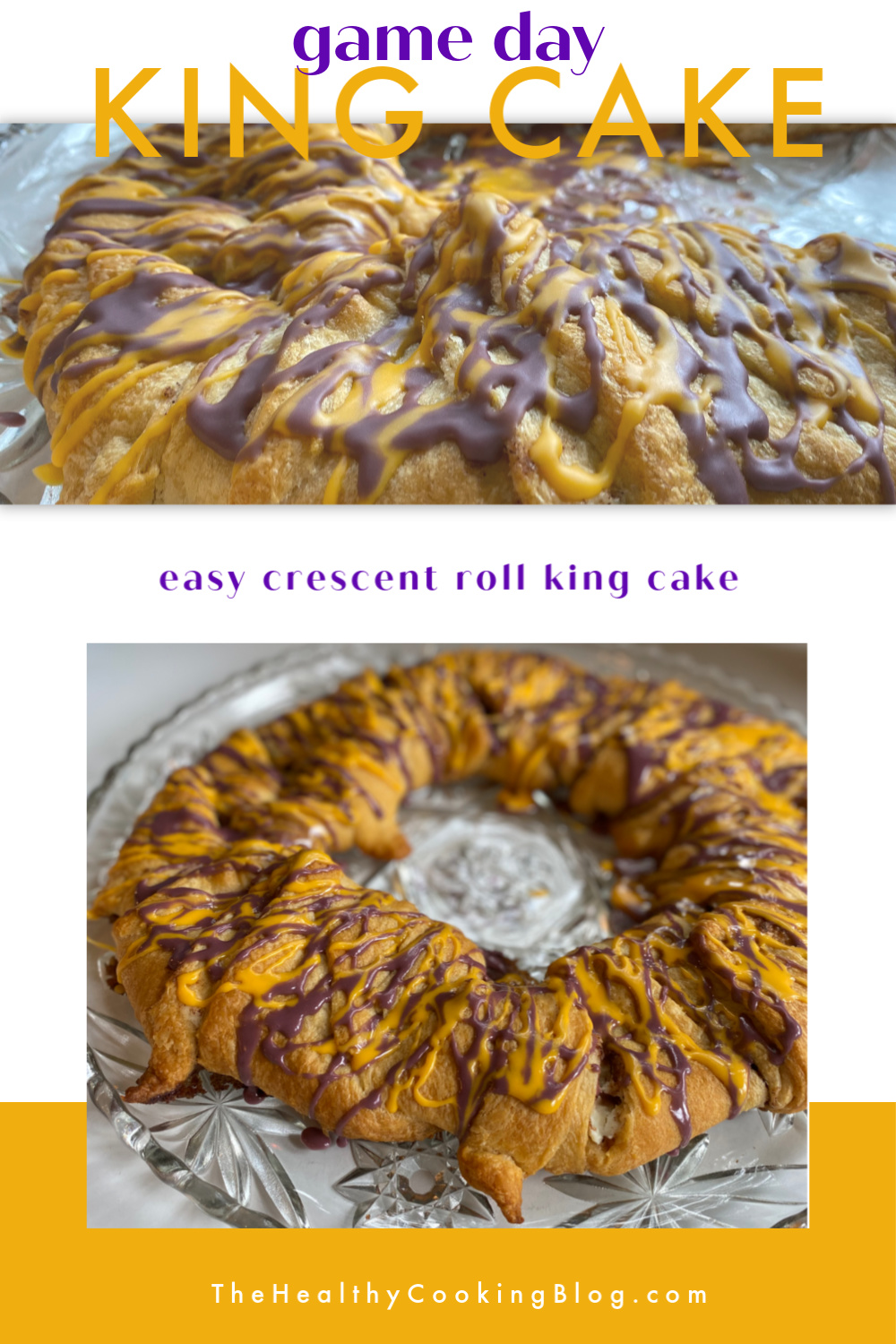 How To Make King Cake Recipe with Crescent Rolls - Easy King Cake