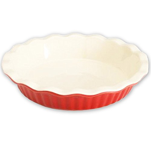 Good Cook 9 Inch Ceramic Pie Plate (Red Classic)