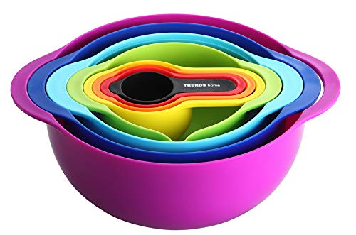 TRENDS home 8 Pc Stackable Mixing Bowl Set, Colorful