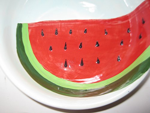 USA hand painted Watermelon salad or fruit serving bowl