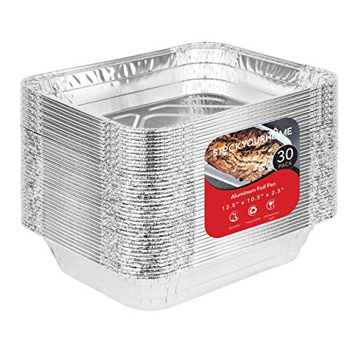 9x13 Disposable Aluminum Foil Baking Pans (30 Pack) - Aluminum Trays Baking, Cooking