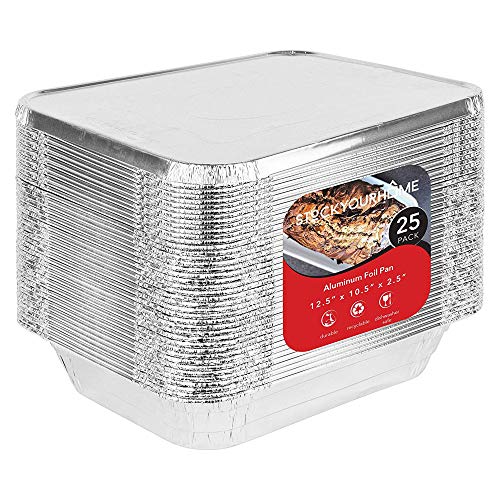 Foil Pans with Lids - 9x13 - 25 Disposable Food Containers