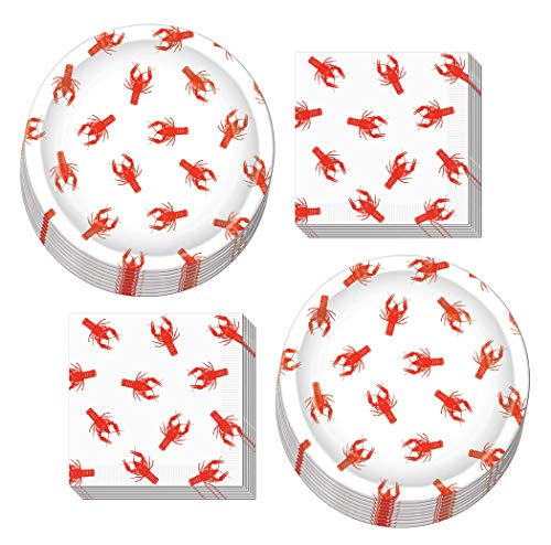 Crawfish Boil Party Supplies - Crawfish Dinner Plates and Napkins