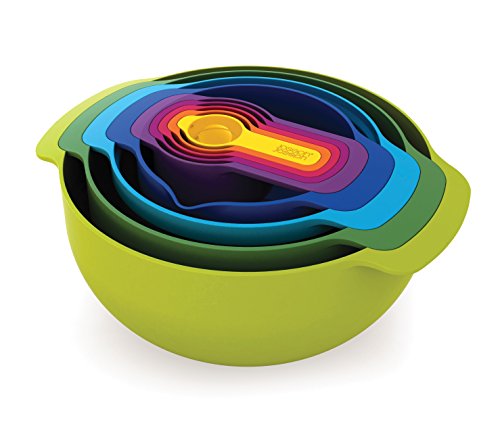 Nest 9 Nesting Bowls Set with Mixing Bowls Measuring Cups