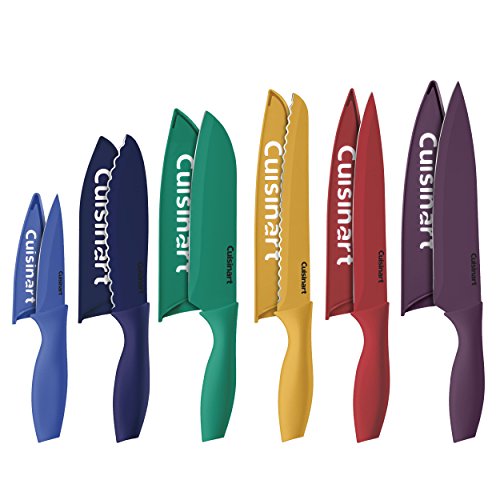 Cuisinart 12 Piece Color Knife Set with Blade Guards, Jewel