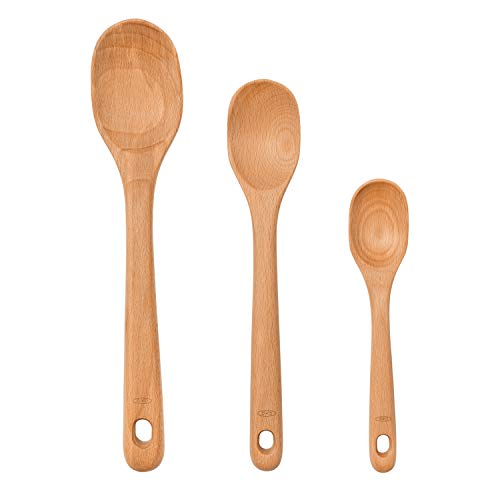 OXO Good Grips Wooden Spoon Set, 3-Piece,Brown