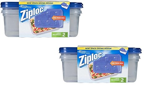 Ziploc Container Large Rectangle, 9 cup Containers - 2 ct