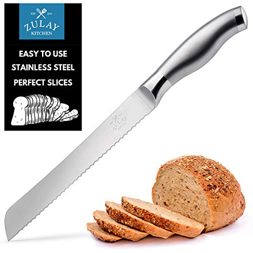 Serrated Bread Knife 8 inch - Ultra-Sharp & Durable Blade For Easy Slicing