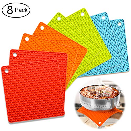 Silicone Pot Holder Trivet Mats Hot Pads Spoon Rest, Multipurpose Trivet for Hot Dishers Heat Resistant Food Grade Silicone