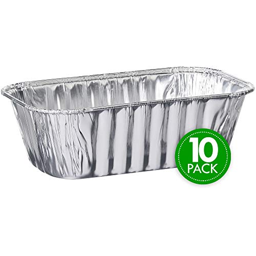 [1 Lb 10 Pack] Disposable Loaf Tin Pans