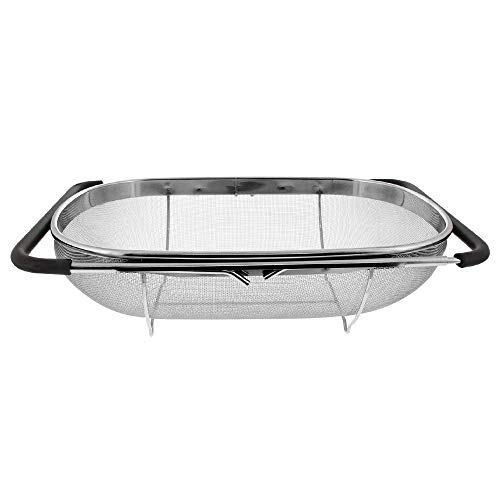 Over the Sink Colander Strainer Basket Stainless Steel
