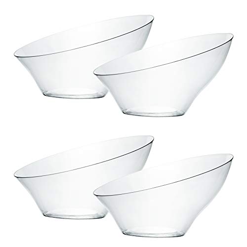 Disposable Angled Plastic Bowls Round Small Serving Bowl, Elegant