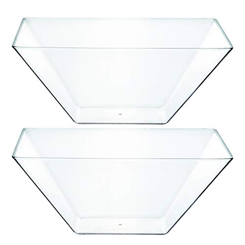 Disposable Square Plastic Clear Serving Bowls Heavy Duty